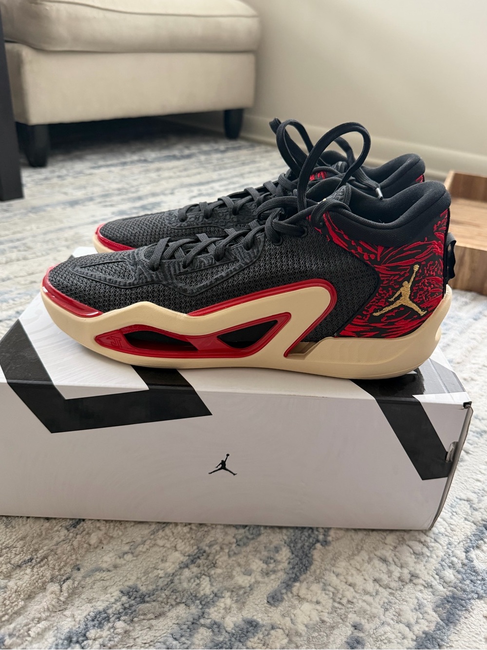 Jordan Basketball Sneakers in Black, Red & Cream size 12
